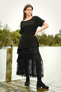 Skirts: SKIRT 'EM SAY Skirt (Black Sequin)