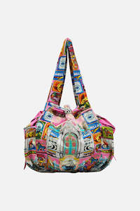 Bags: Drawstring Bow Beach Bag (Salty Splendour)