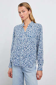 Rails: Josephine Shirt (Blue Mixed Cheetah)