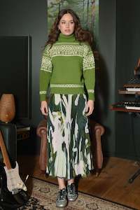 PLEAT DREAMS Skirt (KHAKI MULTI)