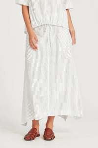 Skirts: Cameron Stripe Skirt (Navy/White Stripe)