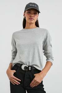 Rails: Cotton Cashmere long sleeve tee (Heather Grey)