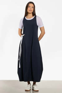 Juliana Bubble Hem Sleeveless Dress (Black)