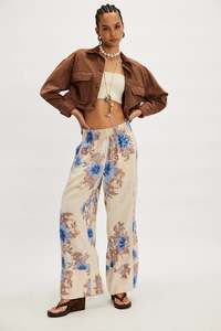 Days End Printed Pants (Ivory Floral)