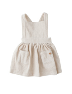 Dresses: Hazel Corduroy Pinafore Dress - Eggshell