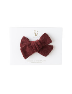 3 7 Year Old Girls: Corduroy Pinwheel Bow - Garnet
