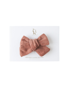 Corduroy Pinwheel Bow - Copper Dust
