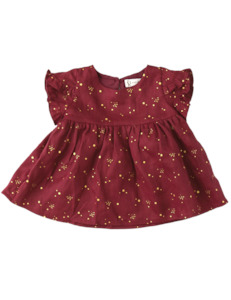 0 3 Months 000: Ella Baby Girl Linen Dress - Golden Stars