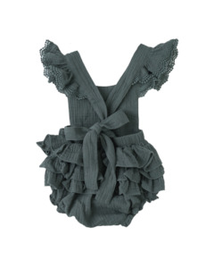 Liliana Baby Girl Muslin Playsuit - Dusty Pine