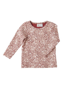 3 6 Months 00: Emily Cotton Top - Red Floral