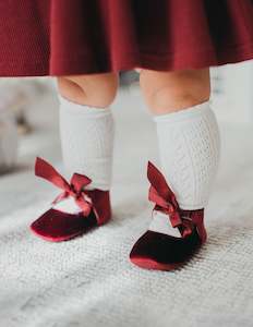 Socks: Sweet Love Pattern Mesh Knee-High Socks - White