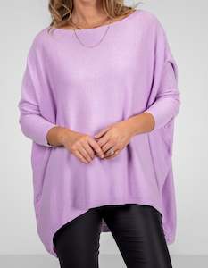 Jumpers And Cardigans: Willow Cotton Knit Jumper in Lilac