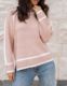Kobe Crew Neck White Line Jumper in Blush