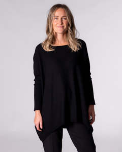 Willow Jumper: Willow Cotton Knit Jumper in Black