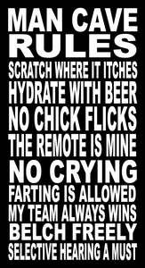 BW26 MAN CAVE RULES