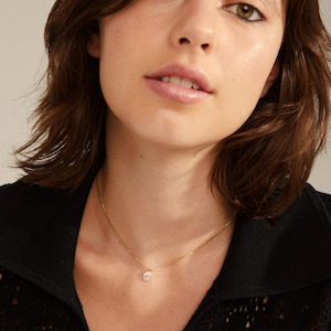 Womens Necklaces: Pilgrim Beat Recycled Crystal Coin Necklace Gold Plated