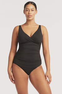 Sea Level Cross Front Multifit Singlet Top Black