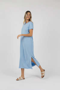 Sale: Humidity Basic Tee Dress Blue