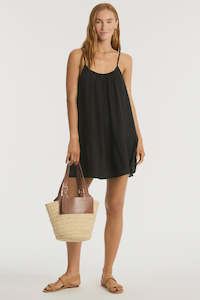 Sea Level Sunset Short Sundress Black