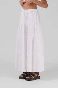 Linen: RPM MFG CO. Ruby Maxi Skirt White