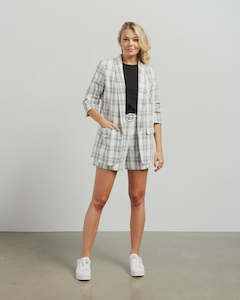 Et Alia: Et Alia Kennedy Blazer White Plaid