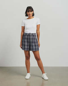 Et Alia: Et Alia Sara Shorts Ink Plaid