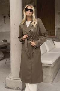 Womens Outerwear: Stories Be Told Kensington Khaki Trench Coat