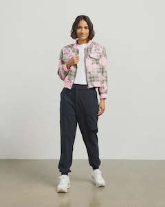 Et Alia Benny Bomber Jacket Rose Plaid