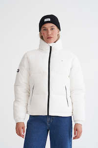 Womens Outerwear: Huffer Box Puffer Jacket White