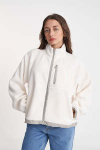 Huffer Polar Fleece Jacket Chalk