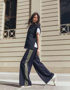 Foxwood Juno Pant Navy With Green