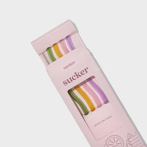 Best Sellers: Reusable Glass Wavy Straws Multi Coloured