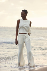 Moss Copenhagen: MSCH Disa High Waisted Pants Sand Melange