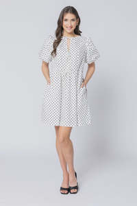 Leila Luca 1: Leila + Luca Belle Bow Dress Cotton Spot