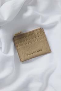 Among The Brave Leather Taupe Card Holder