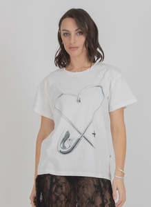 Federation Frankie Tee Pinned Heart White