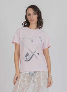 Federation Frankie Tee Pinned Heart Soft pink