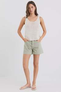 Among The Brave Rumble Khaki Denim Shorts