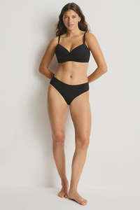Sea Level Cross Front Moulded Cup Bra Black