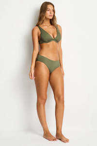 Womens Swimwear: Sea Level Mid Bikini Pant Khaki