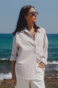 Stories Be Told You Got This Ecru Stripe Shirt