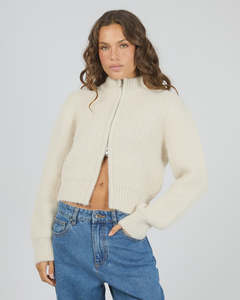 Silent Theory Leila Zip Thru Jumper Chalk