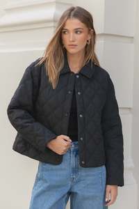 Among The Brave Absolute Collared Quilted Jacket Black