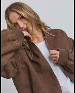 Foxwood Evie Suede Bomber Chocolate