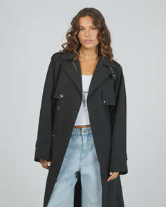 Silent Theory Sutton Trench Coat Black