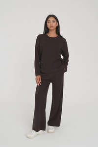 Huffer Merino Lounge Pant Chestnut
