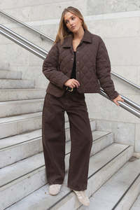 Among The Brave Varsity Chocolate Barrel Jeans