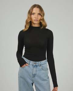 Silent Theory: Silent Theory Priya Layering Top Black