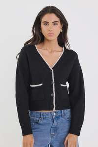 Ivy + Jack Rapport Black V Neck Cardi