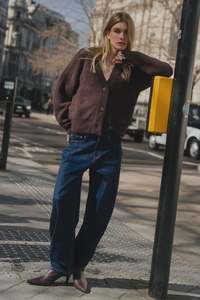 Knitwear: Stories Be Told Essence Chocolate V Neck Cardigan